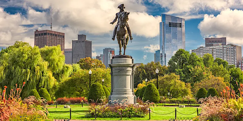 George Washington Statue Scenes from Boston Common