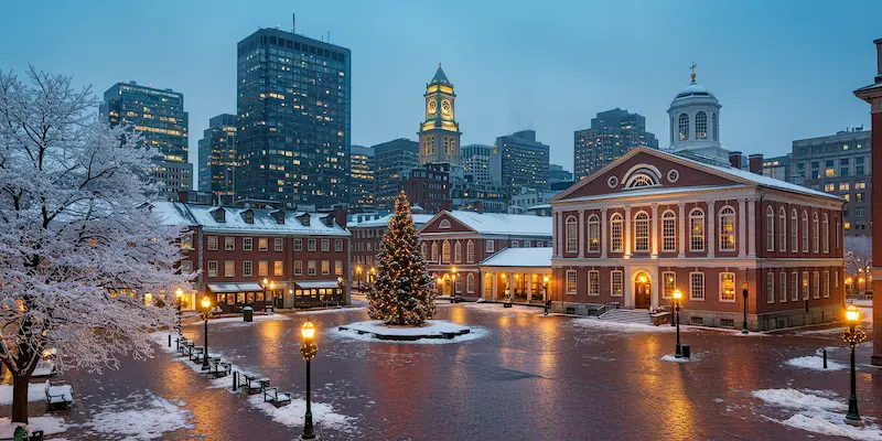 Faneuil Hall Winter Romantic Winter view of Faneuil Hall Boston